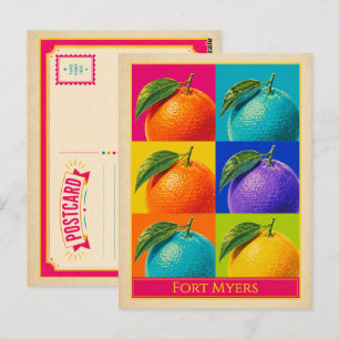 Fort Myers Postkarte Florida Orange Vintage Pop Ar