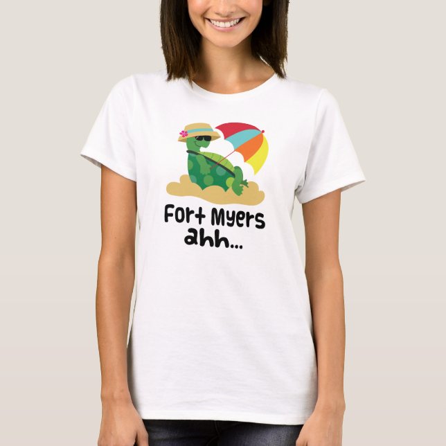 Fort Myers (Schildkröte auf Strand) T-Shirt (Vorderseite)