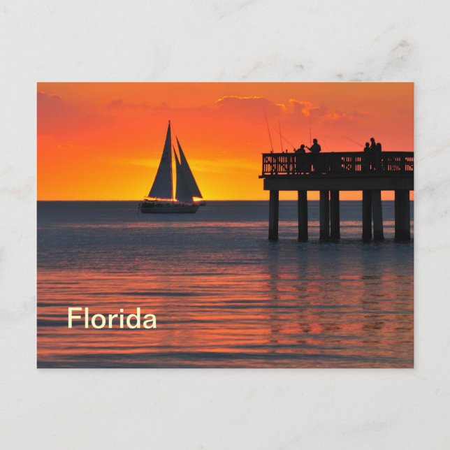 Fort Myers Sonnenuntergang Postkarte (Vorderseite)