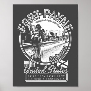 FORT PAYNE CITY - STAAT ALABAMA POSTER