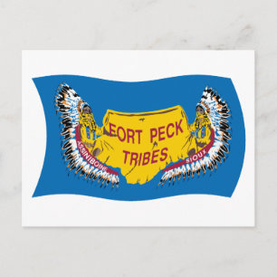Fort Peck Assiniboine Flag Postcard Postkarte