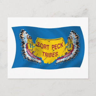 Fort Peck Assiniboine Flag Postcard Postkarte