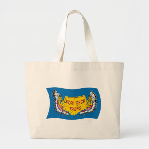 Fort Peck Assiniboine Flag Tote Bag Jumbo Stoffbeutel