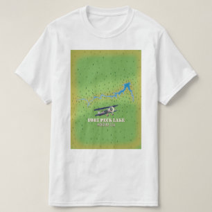 Fort Peck Lake Montana USA Karte T-Shirt