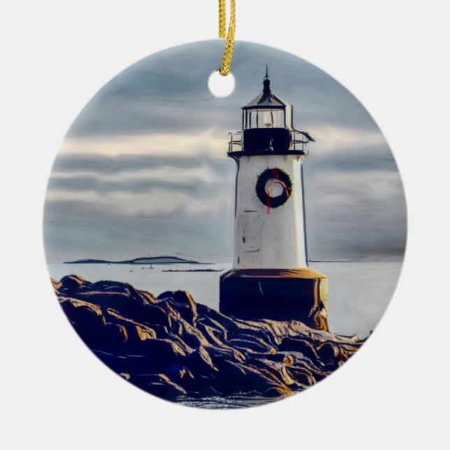 Fort Pickering Licht am Weihnachten Keramikornament (Vorne)