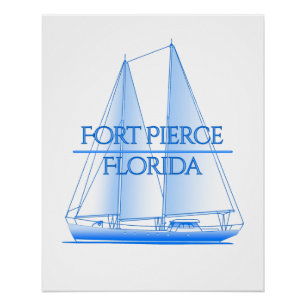 Fort Pierce Coastal Nautical Sailing Poster