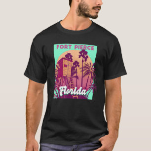 Fort Pierce FL Florida Vintage Retro-Ozeanszene b T-Shirt