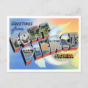 Fort Pierce, Florida Vintag Big Letters Postcard Postkarte