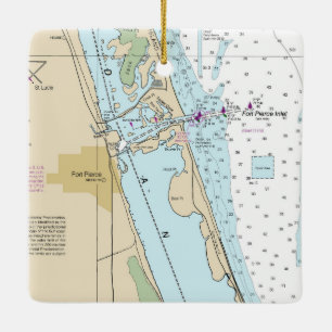 Fort Pierce Forida Chart Keramikornament