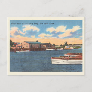 Fort Pierce, Vintager Hafen von Florida und Damm Postkarte