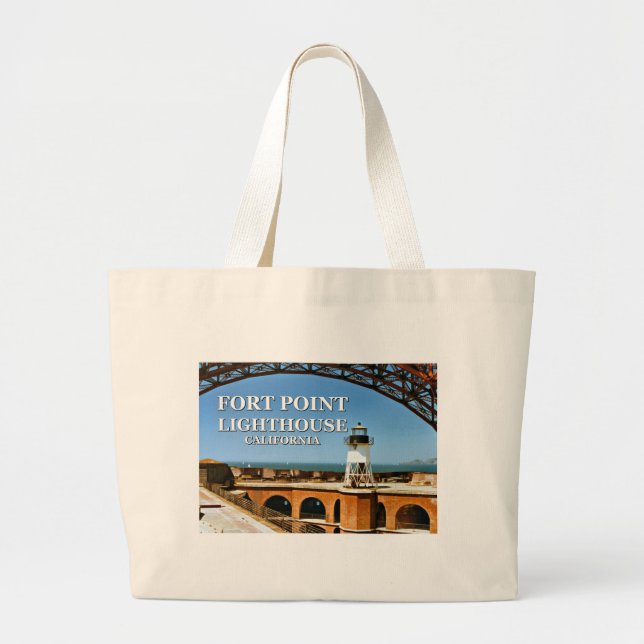 Fort Point Lighthouse, Kalifornien Tote Bag Jumbo Stoffbeutel (Vorne)