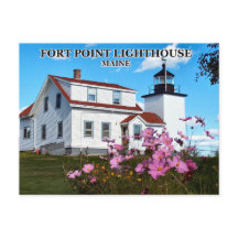 Fort Point Lighthouse, Maine Postcard