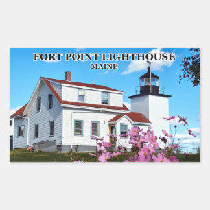 Fort Point Lighthouse, Maine Rechteckiger Aufkleber