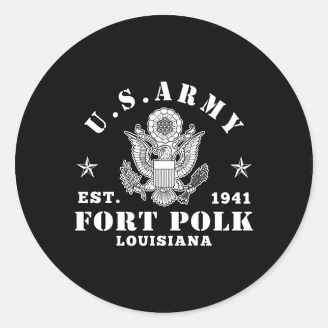Fort Polk Louisiana Tigerland Runder Aufkleber (Vorderseite)