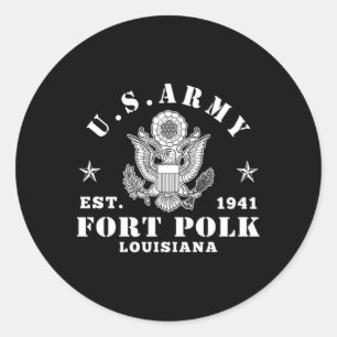 Fort Polk Louisiana Tigerland Runder Aufkleber