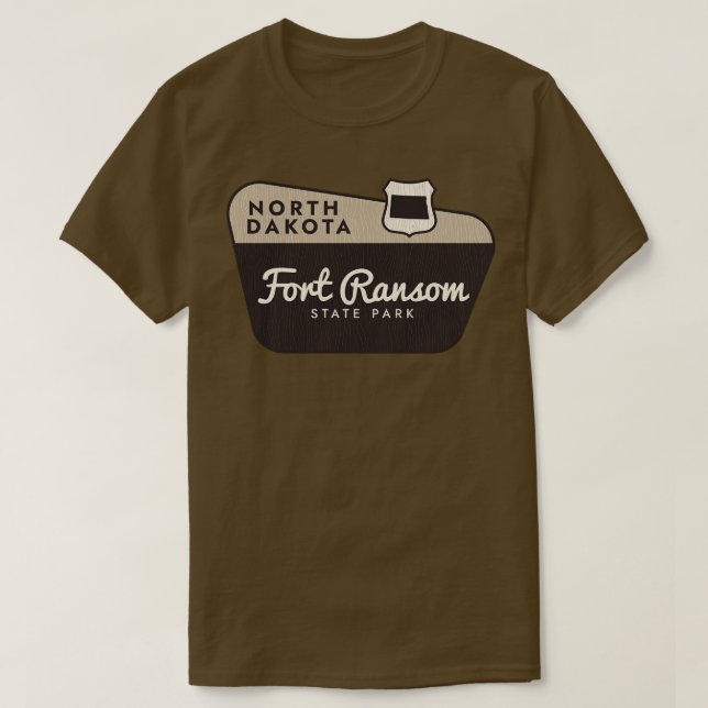 Fort Ransom Staat Park North Dakota Begrüßungszeic T-Shirt (Design vorne)
