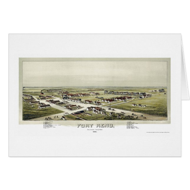 Fort Reno, O.K. panoramische Karte - 1891 (Vorderseite (Horizontal))