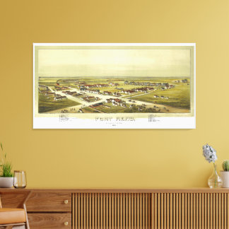 Fort Reno Oklahoma-Territorium 1891 Lithografie Leinwanddruck