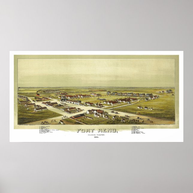 Fort Reno Oklahoma-Territorium 1891 Lithografie Poster (Vorne)