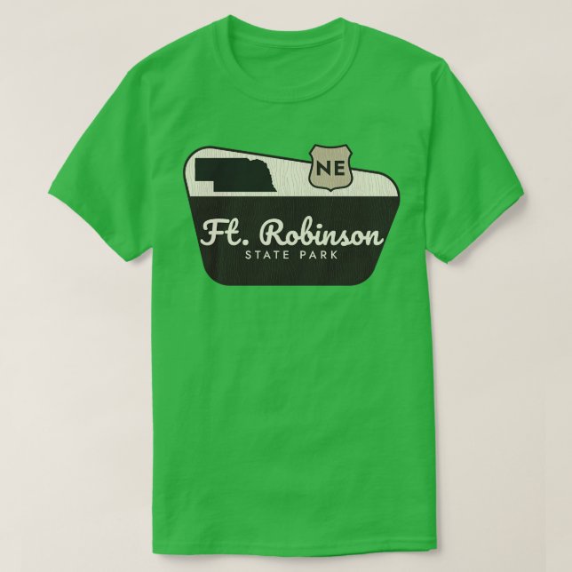 Fort Robinson Staat Park Nebraska Begrüßungszeiche T-Shirt (Design vorne)