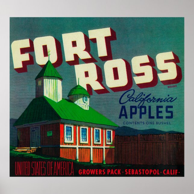 Fort Ross Apple Crate LabelSebastopol, CA Poster (Vorne)