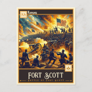 Fort Scott, Kansas Vintage Postkarte