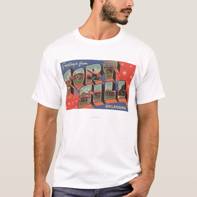 Fort Sill, Oklahoma - große Buchstabe-Szenen T-Shirt (Vorderseite)