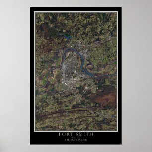 Fort Smith Arkansas von Space Satellite Map Poster