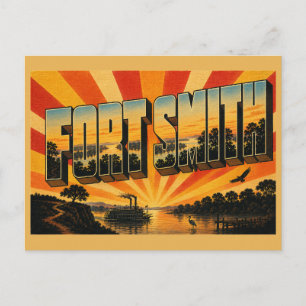 Fort Smith Oklahoma Flussklippe Wald Kunst Postkarte