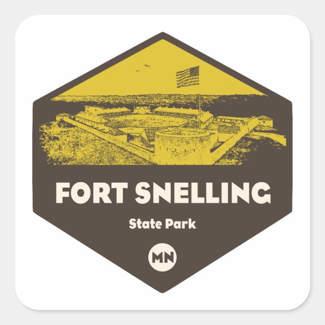Fort Snelling Staat Park Minnesota Quadratischer Aufkleber (Vorderseite)