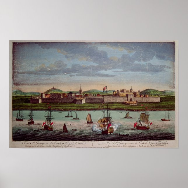 Fort St. George, Coromandel Coast, Indien Poster (Vorne)