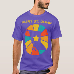 Fort St John British Columbia Canada Vintag Distr T-Shirt