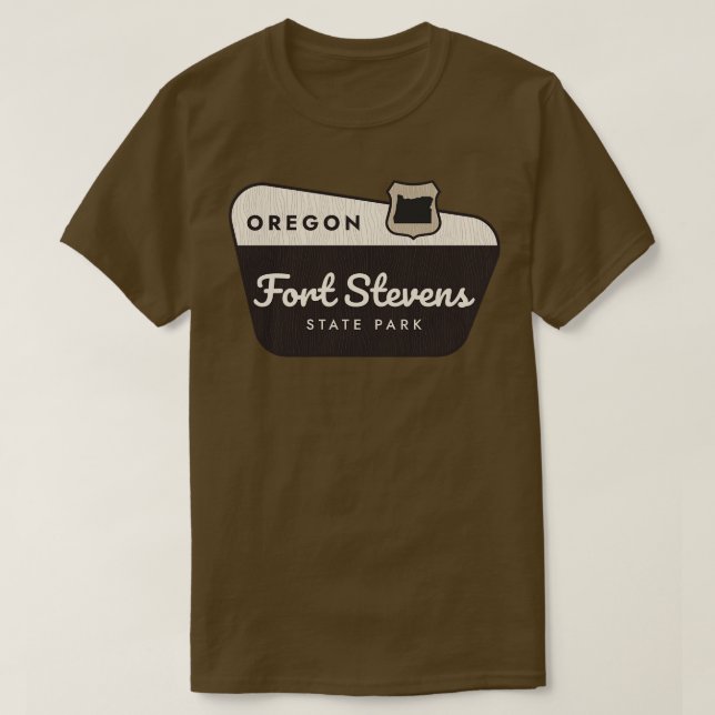 Fort Stevens Staat Park Oregon Begrüßungszeichen T-Shirt (Design vorne)