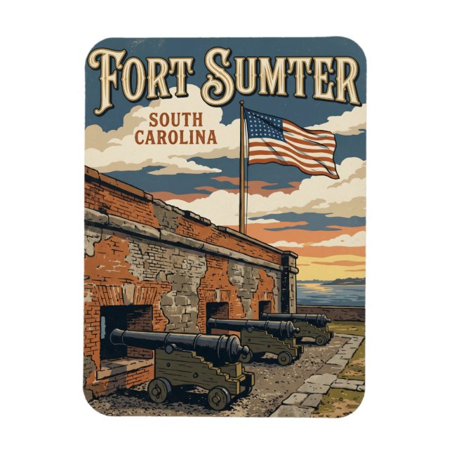 Fort Sumter National Monument USA Magnet (Vertikal)