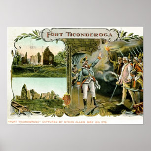Fort Ticonabweicha, Ethan Allen NY 1907 Vintag Poster