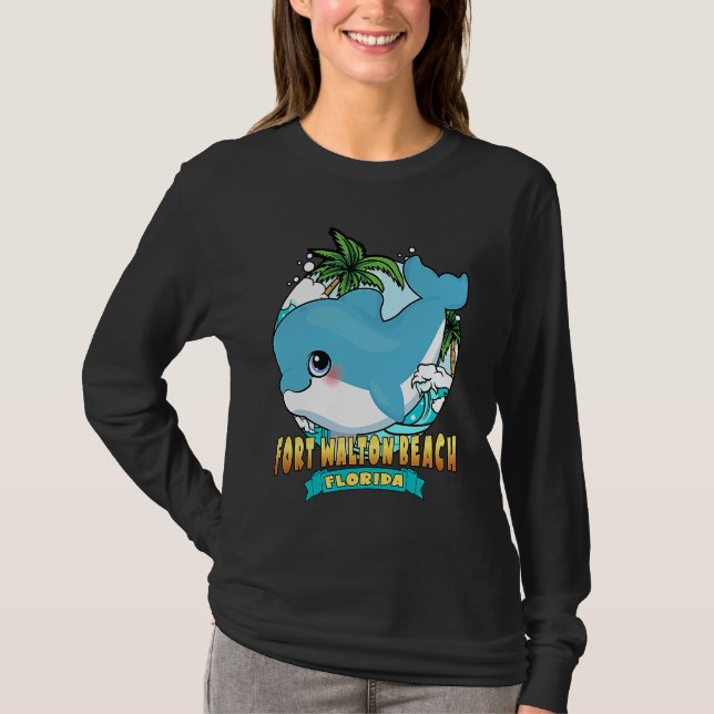 FORT WALTON BEACH FLORIDA Cute Baby Dolphin Beach  T-Shirt (Vorderseite)