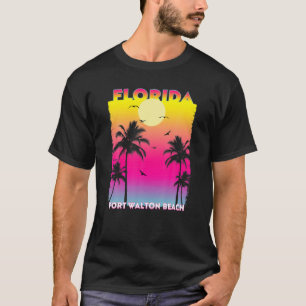 Fort Walton Beach Florida Fl Sommer Vintag Sunset T-Shirt
