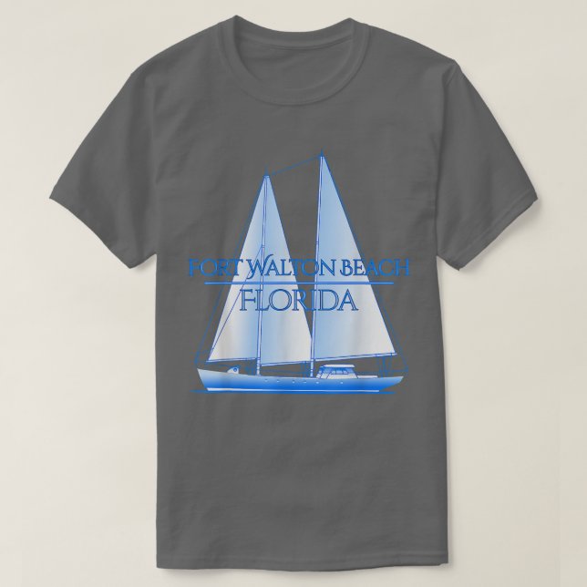 Fort Walton Beach Florida Küste Nautical Sailing T-Shirt (Design vorne)