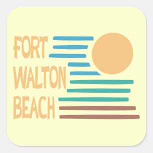 Fort Walton Beach geometrisches Design Quadratischer Aufkleber