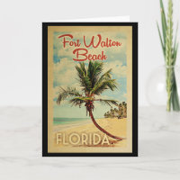 Fort Walton Beach Palm Tree Vintage Travel