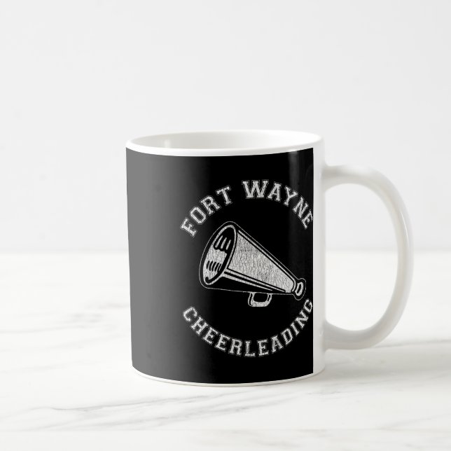 Fort Wayne Cheer Distressed Retro 90er Cheerleader Kaffeetasse (Rechts)
