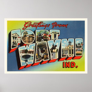 Fort Wayne Indiana Alte Jahrgänge Reisen Souvenir Poster