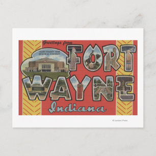 Fort Wayne, Indiana - Große Briefszenen Postkarte