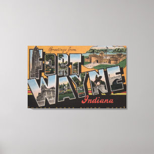Fort Wayne, Indiana - große Buchstabe-Szenen 3 Leinwanddruck