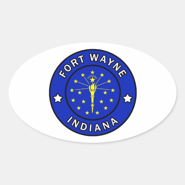 Fort Wayne Indiana Ovaler Aufkleber (Vorderseite)