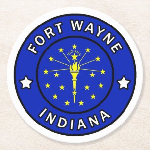 Fort Wayne Indiana Runder Pappuntersetzer
