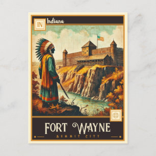 Fort Wayne, Indiana Vintage Postkarte
