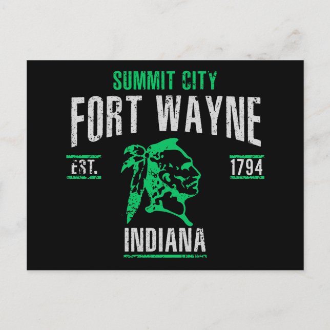 Fort Wayne Postkarte (Vorderseite)
