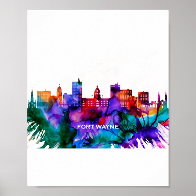 Fort Wayne Skyline Poster (Vorne)