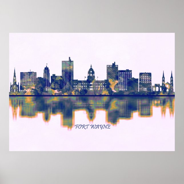 Fort Wayne Skyline Poster (Vorne)